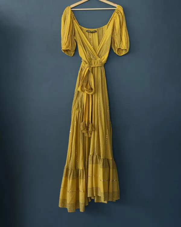 Vestido V Amarillo By Catalina - Imagen 2
