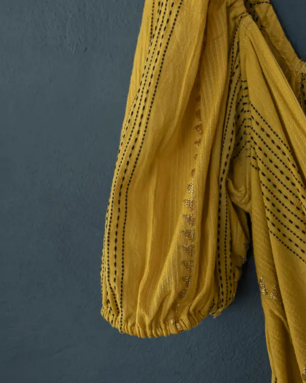 Vestido V Amarillo By Catalina - Imagen 5