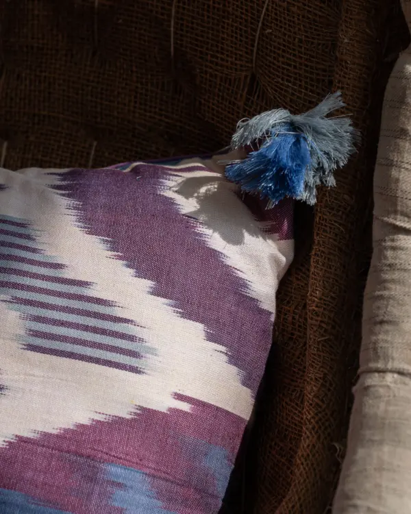 Funda Cojín Ikat Lila - Imagen 3