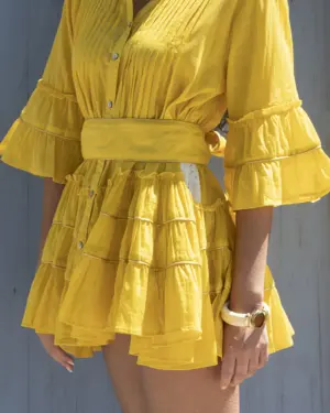 Vestido Corto Mostaza