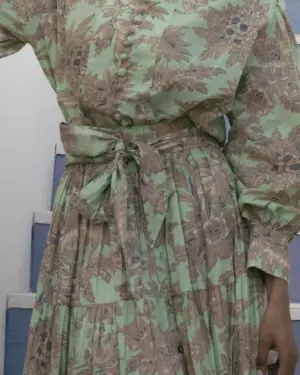 Falda Flor Verde Menta