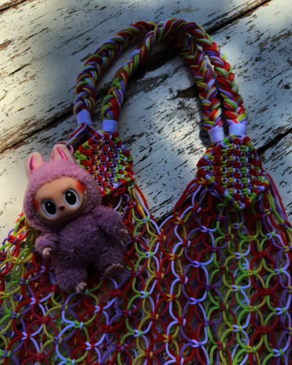 Bolsa Macramé Arcoirís L - Imagen 3