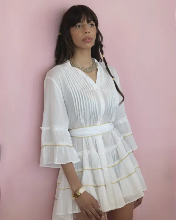 Vestido Corto Blanco - Imagen 4