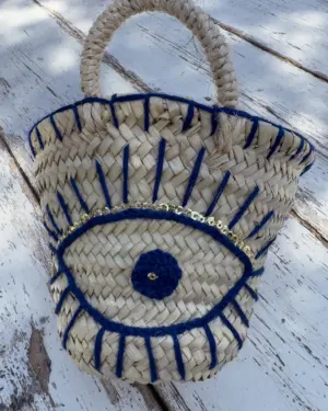 Cesta de Palmito Artesanal con Tejido de Ojo
