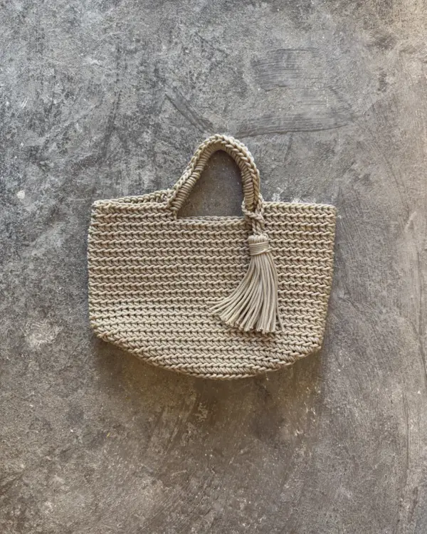 Bolso Crochet Beige M - Imagen 3