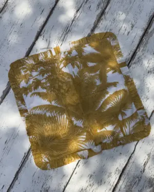 Funda Cojín Palmeras Mostaza