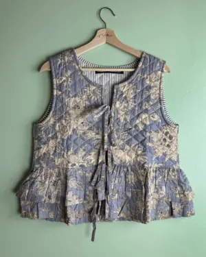 Chaleco Flor Azul