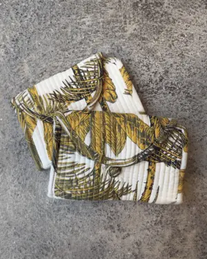 Monedero Palmeras Negro y Mostaza