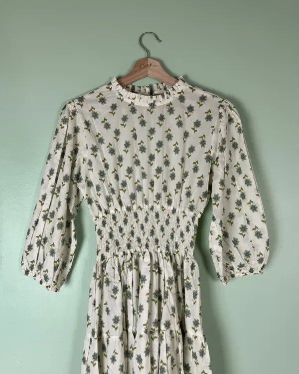 Vestido Primavera Blanco Verde