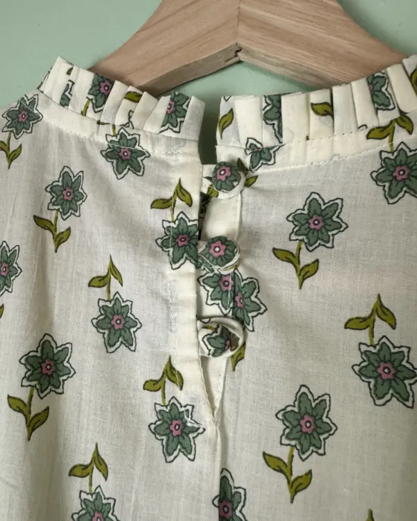 Vestido Primavera Blanco Verde - Imagen 3