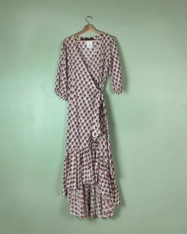 Vestido Bata Flores Rosas