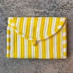 monedero de tela amarillo para mujer compacto