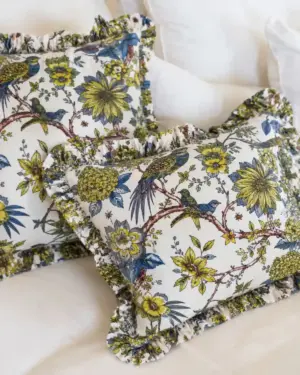 Fundas de cojín Faisán con estampado floral y aves