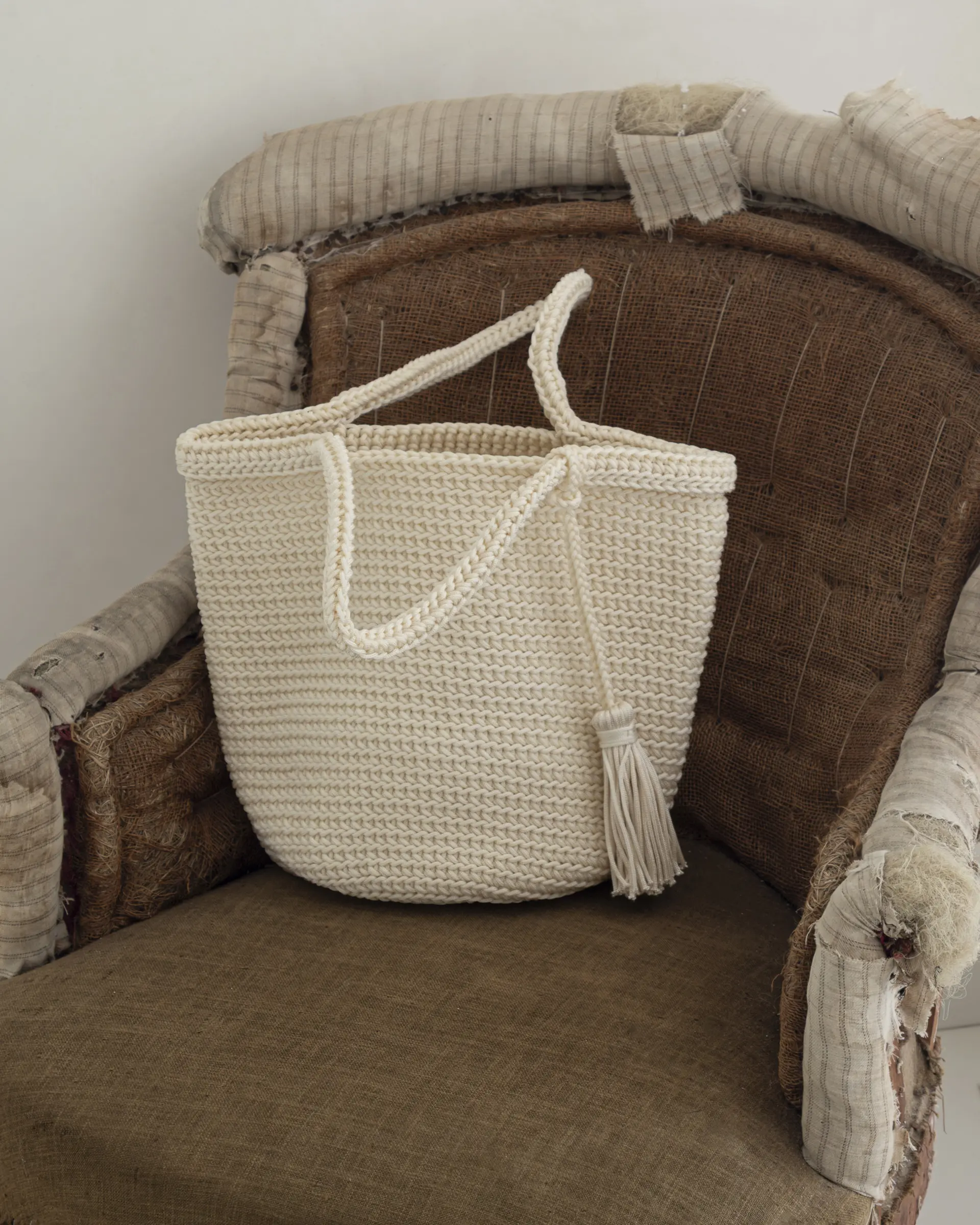 Bolso Crochet Blanco L