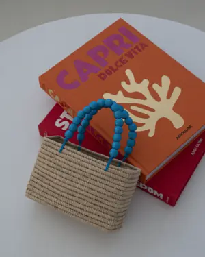 Bolso Rafia Azul S