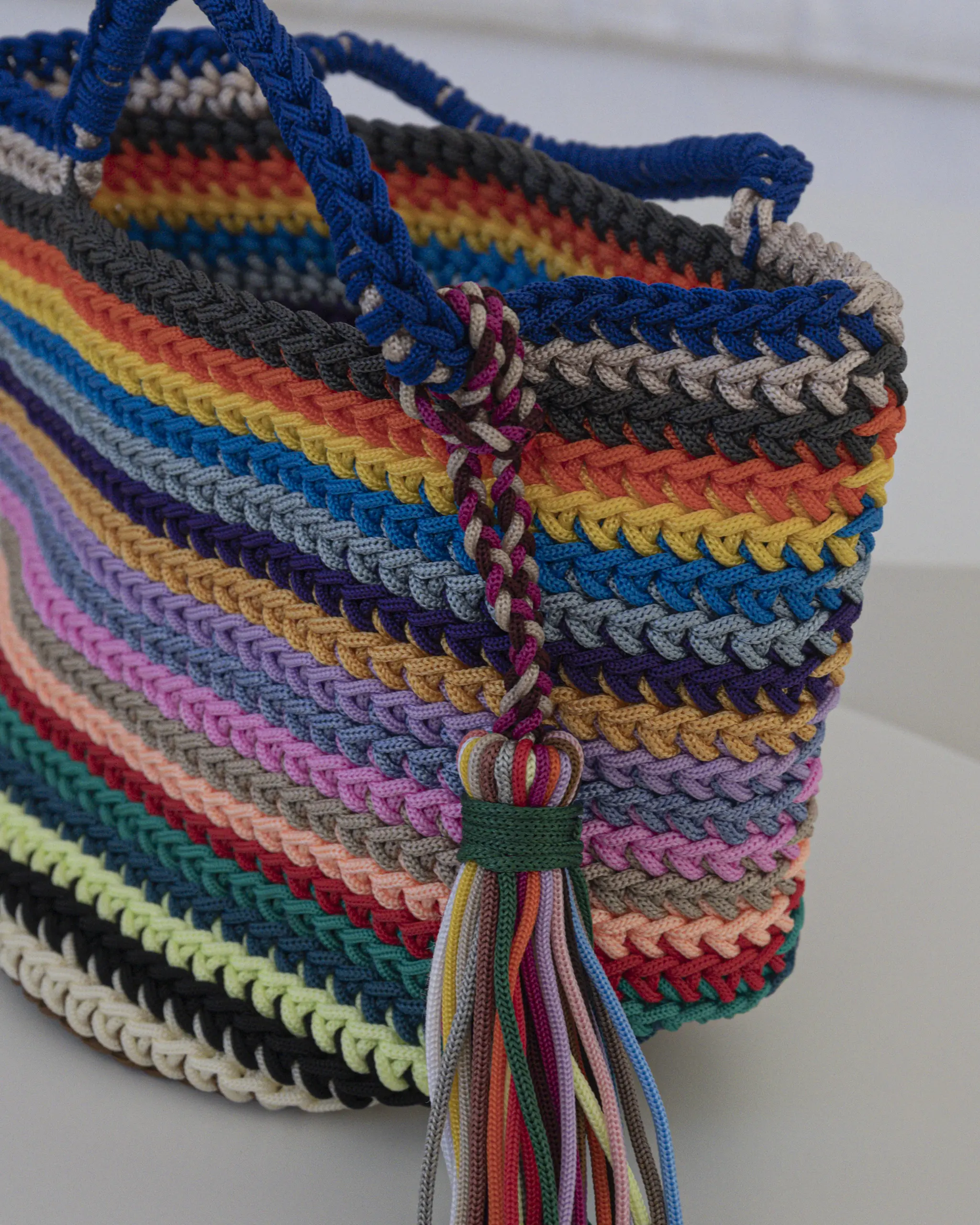 Bolso Crochet Azul Eléctrico M