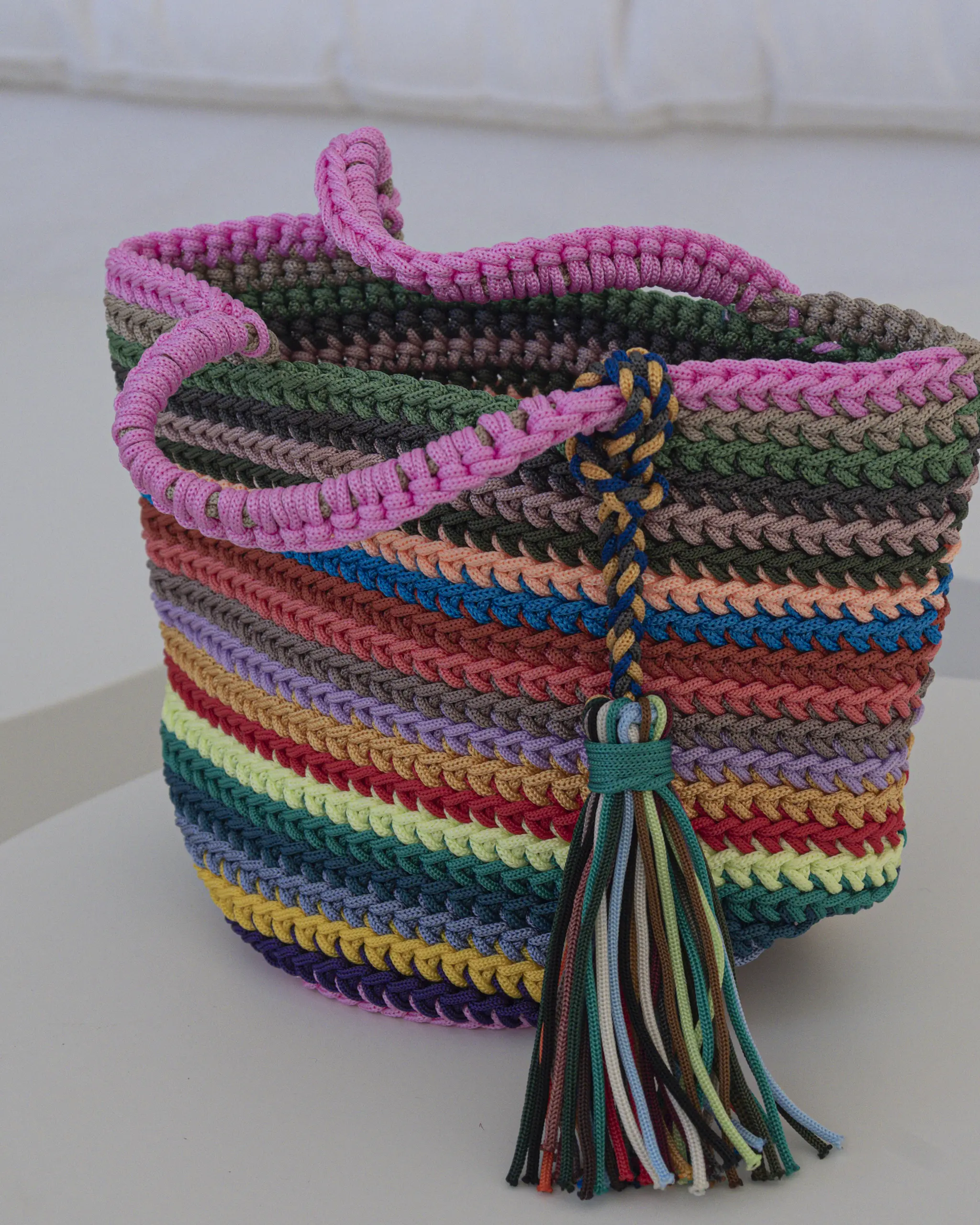 Bolso Crochet Rosa M