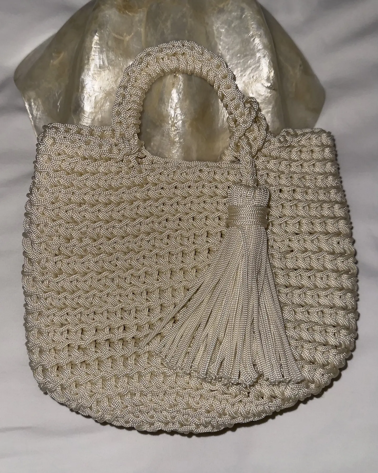 Bolso Crochet Blanco S
