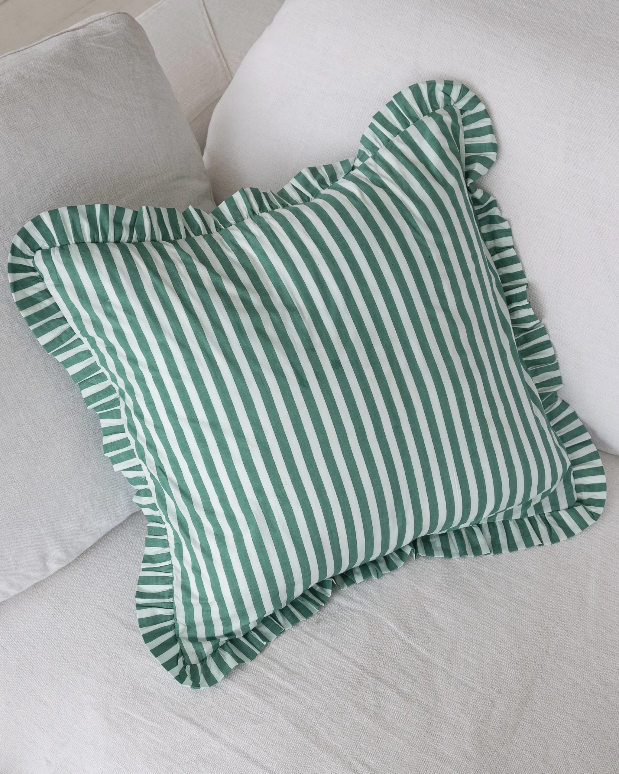 Funda Cojín Raya Verde