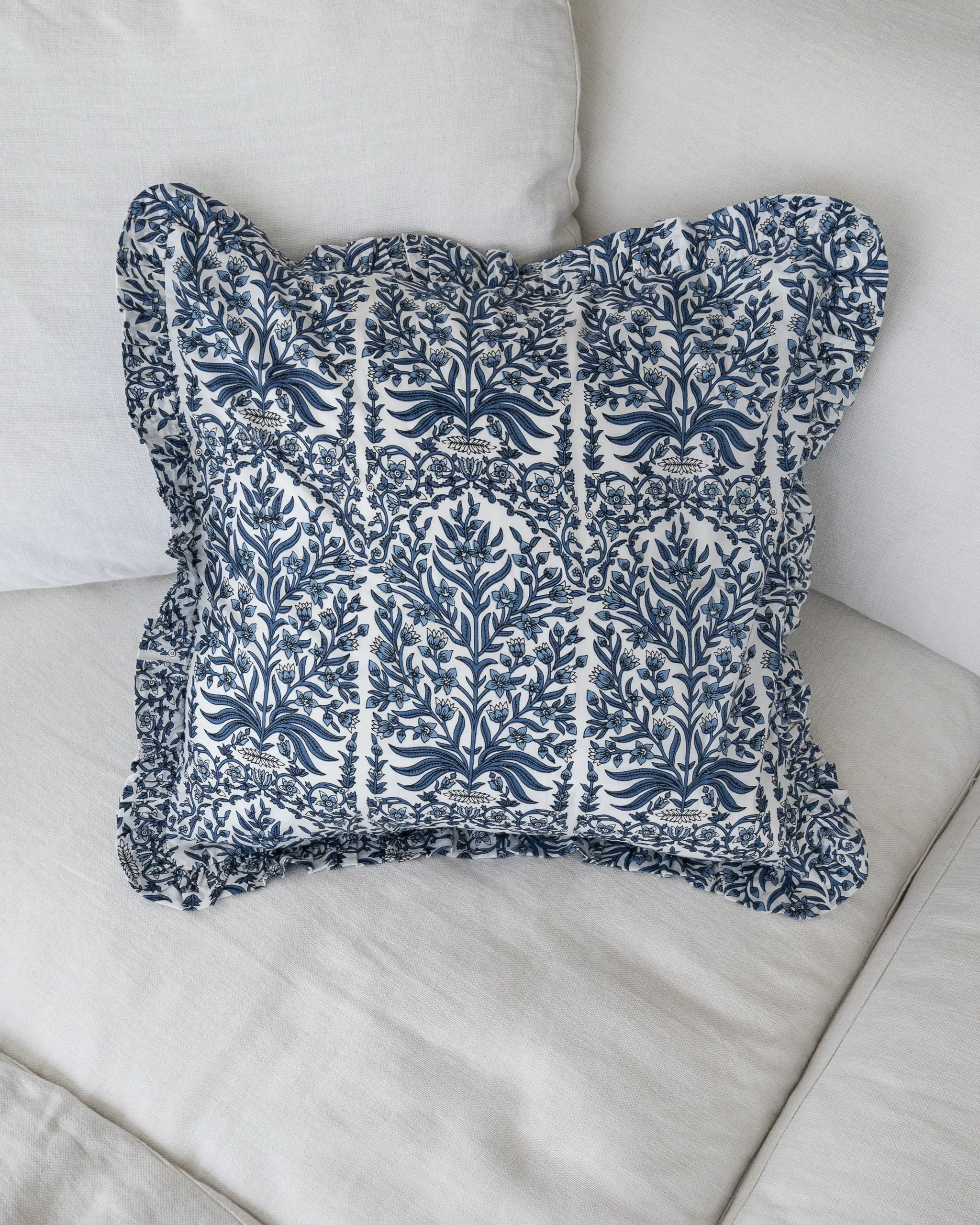 Funda Cojín Enredadera Azul