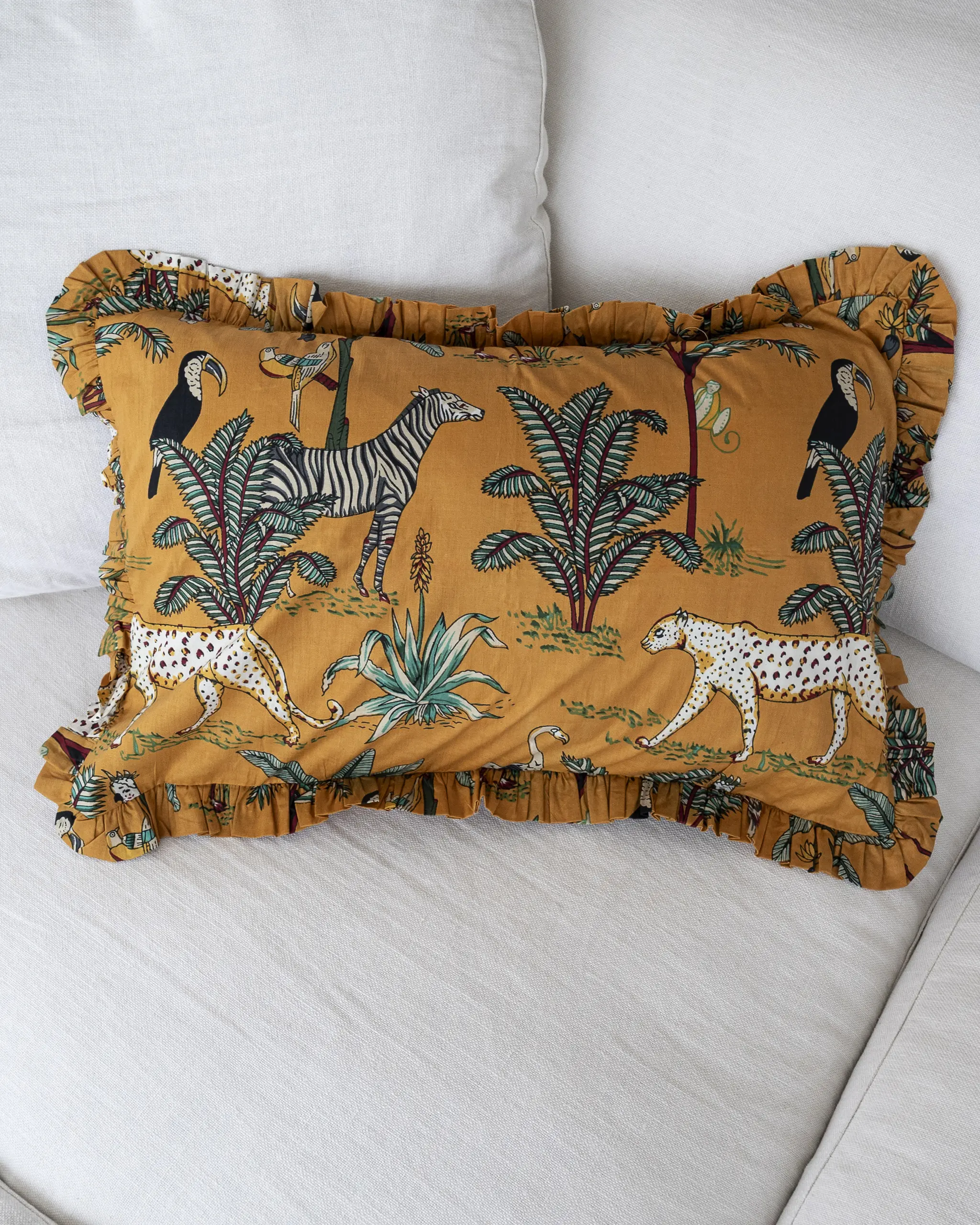 Funda Cojín Jungla Mostaza