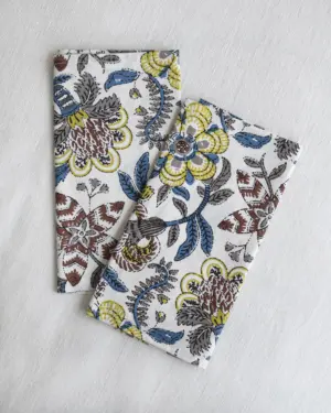 Servilleta Flor Cupido Gris y Marrón