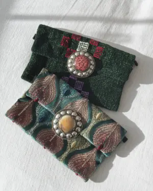 Clutch Multicolor Verde Botella