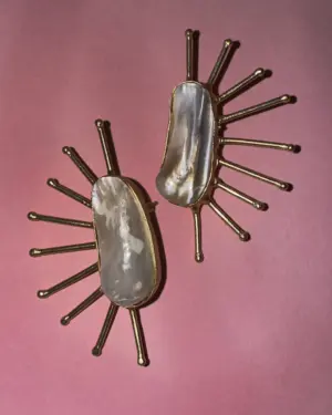 Pendientes Perla Medio Sol CS