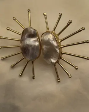 Pendientes Perla Medio Sol CS