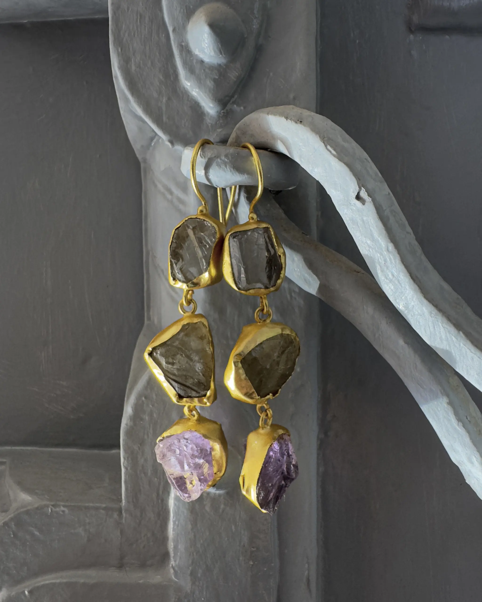 Pendiente Triple Piedra CS