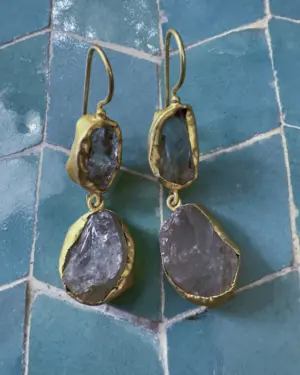 Pendiente Doble Piedra CS