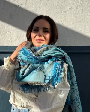 Pashima Estampado Botánico Azul CS