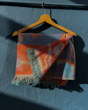 Pashima Estampada Pájaro Naranja CS