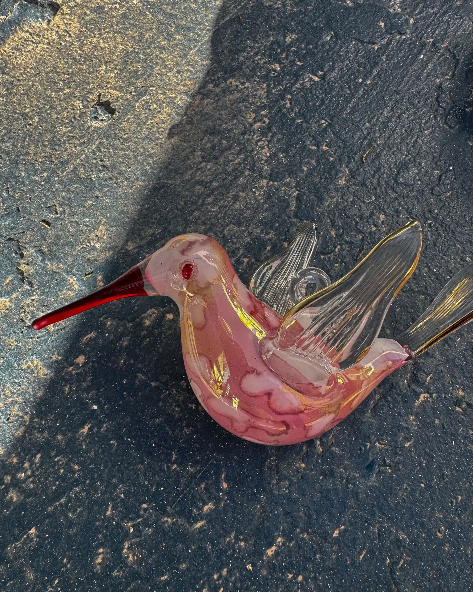 Pájaro Cristal Pico Rojo Liso CS