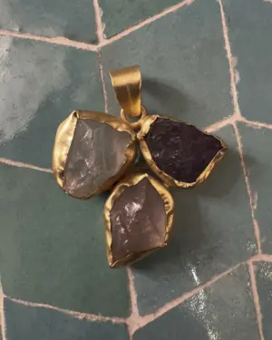 Colgante Triple Piedra CS