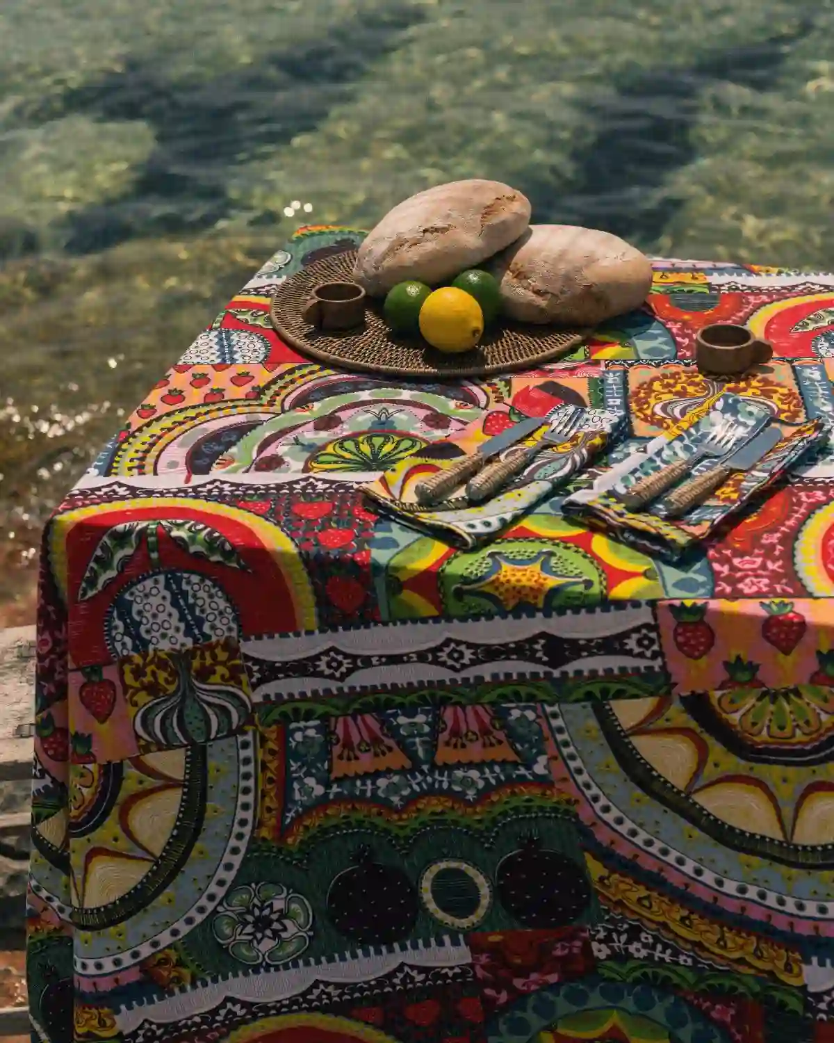 El mantel multicolor de Cassai transforma cualquier mesa en una celebración del color, el Mediterráneo y el diseño artesanal.