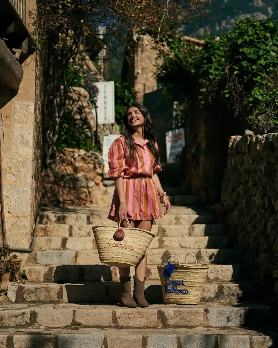 Blusa y Pantalon Corto a Rayas Rosado