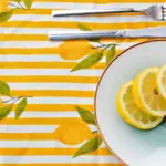 mantel individual rayas limon estilo mediterraneo
