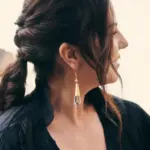 Pendientes lágrimas de cristal dorados diseño elegante, joyería de mujer delicada y sofisticada Cassai Home