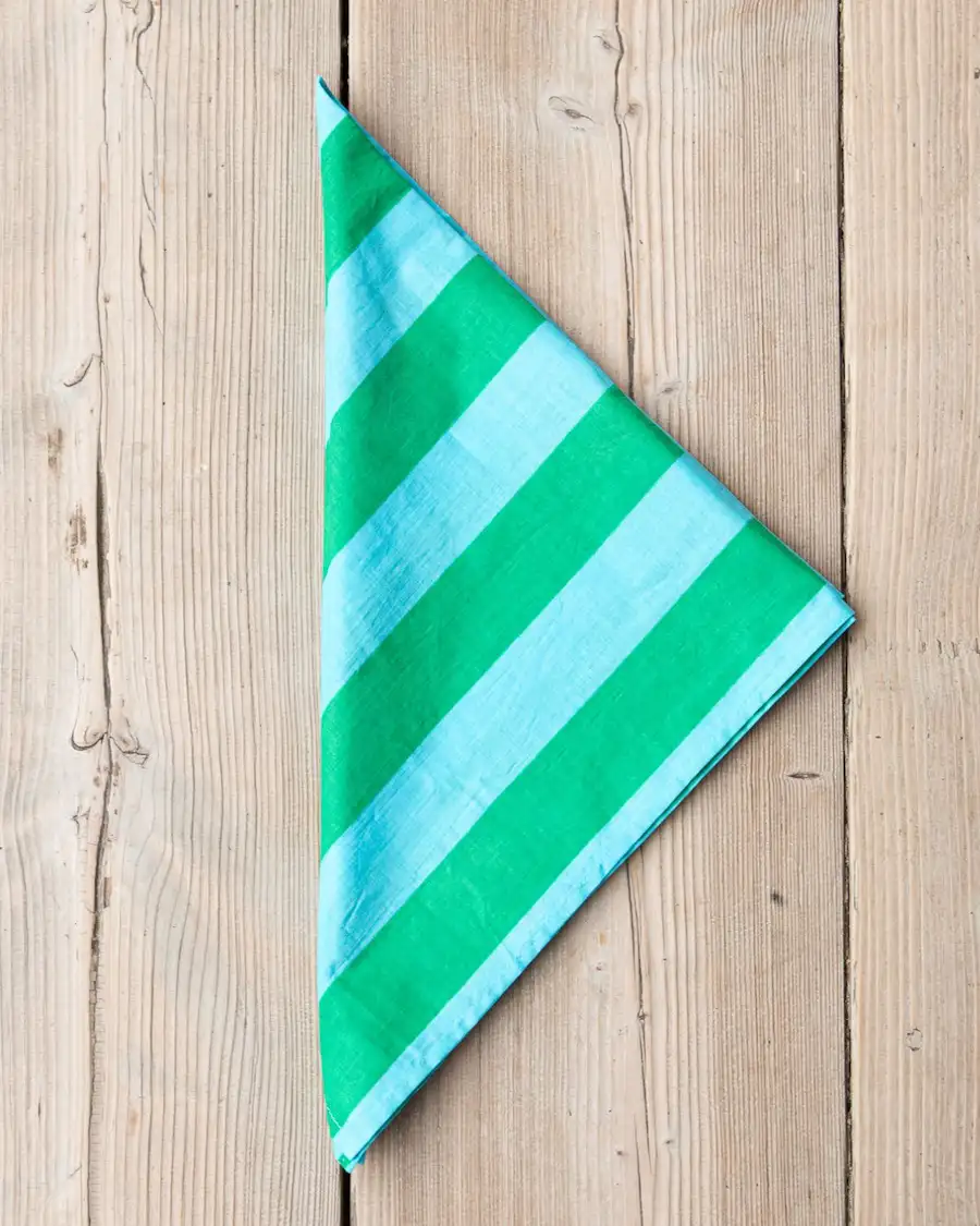 Servilleta de Tela para Mesa a Rayas Menta — Nueva Colección Cassai Fashion