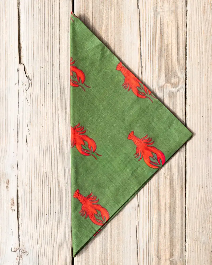 Servilleta de Tela para Mesa Langosta Verde — Nueva Colección Cassai Fashion