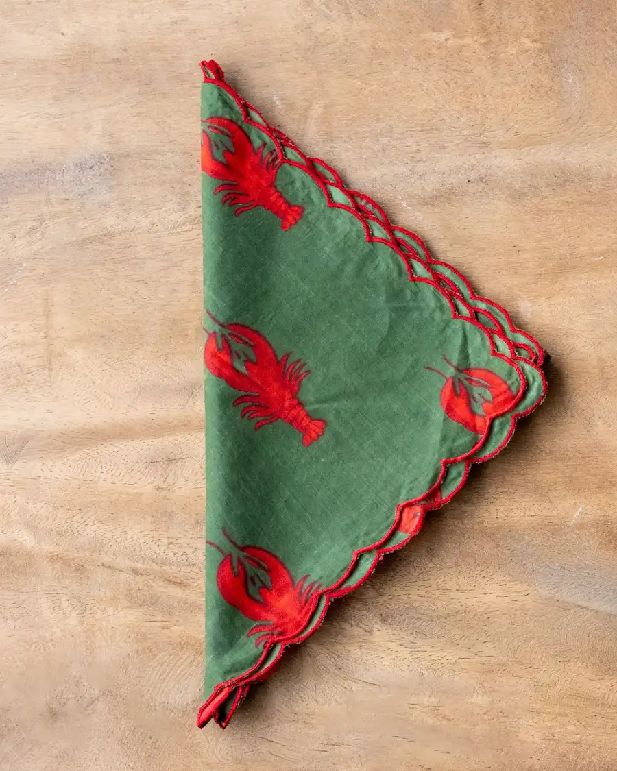 Servilleta Langosta Verde Festoneada — Nueva Colección Cassai Fashion