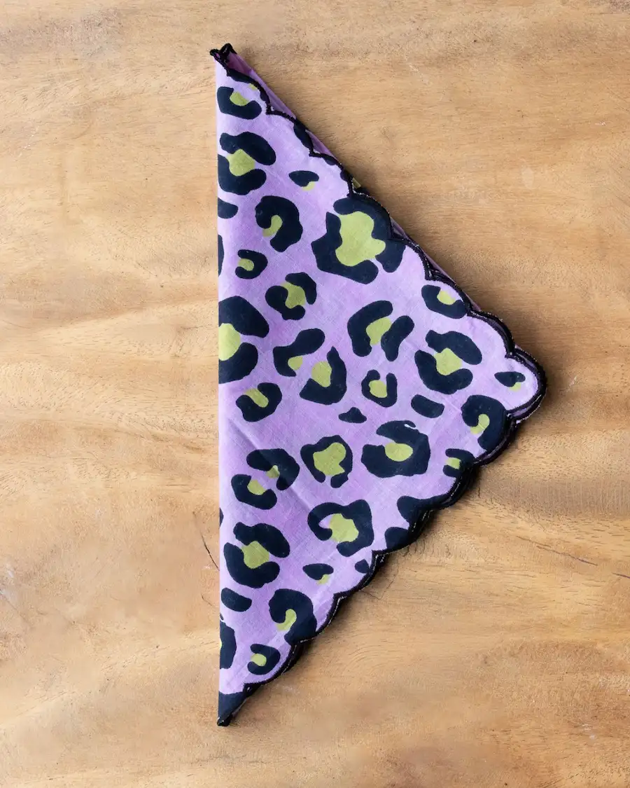 Servilleta Animal Print Lila Festoneada — Nueva Colección Cassai Home