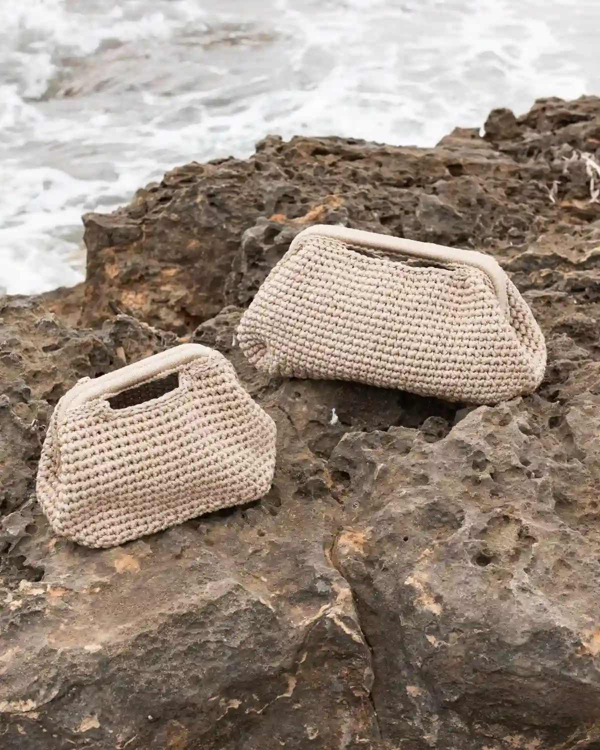 Bolso de Mano Crochet Cala Llombards Beige