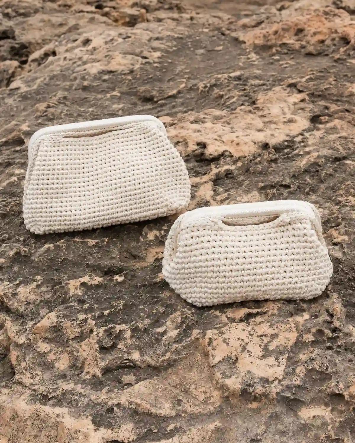 Bolso de Mano Crochet Cala Llombards Crudo
