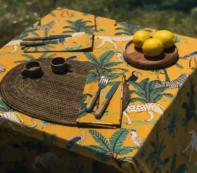 mantel de Jungla mostaza